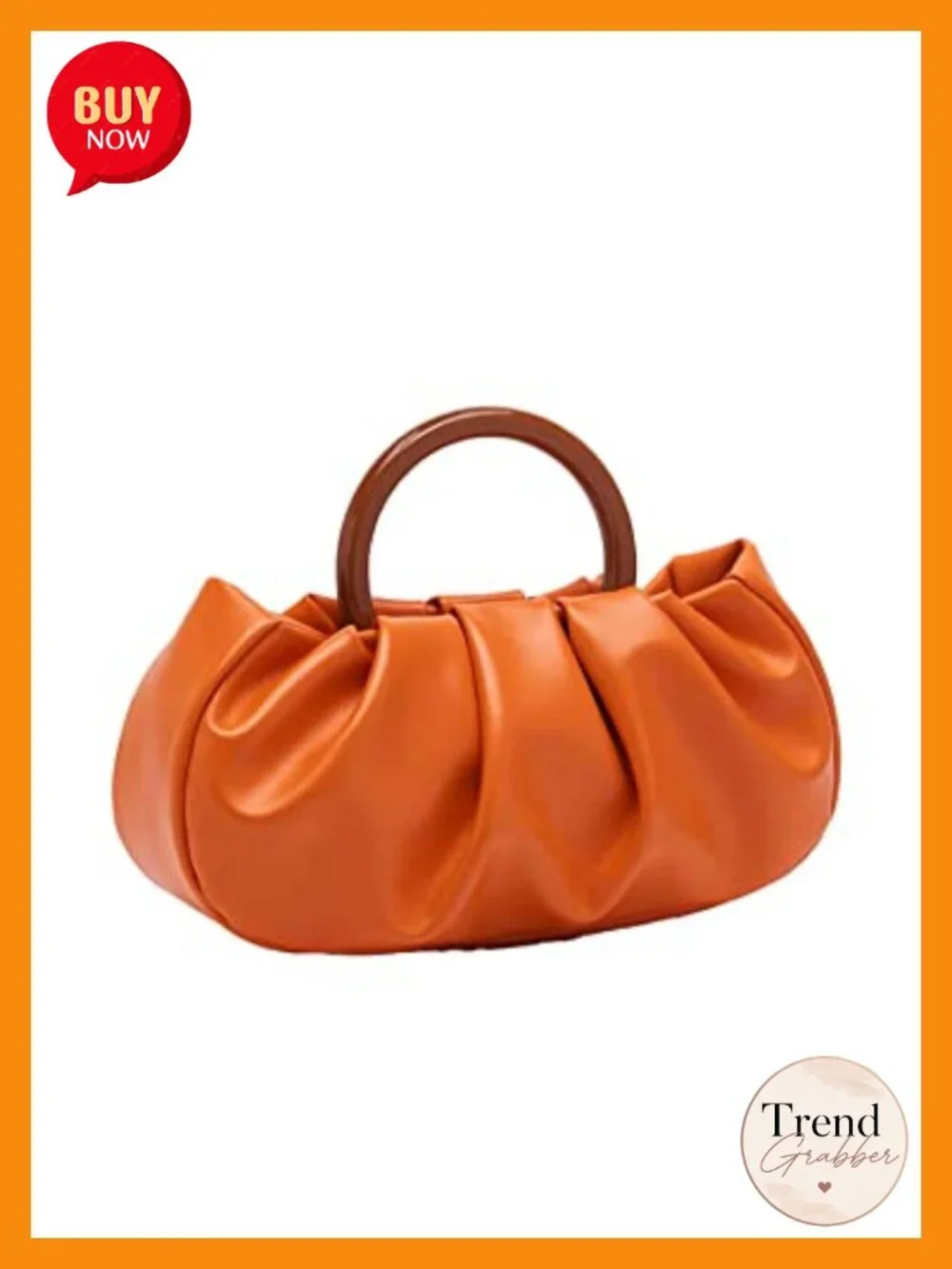 Faux Leather Ruched Mini Clutch Purse Pouch Bag